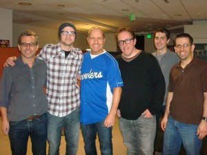 3/19/10: with Justin Timberlake, Cleveland Show executive producers Rich Appel and Mike Henry, writer Aaron Lee, and audio coordinator Nate Schafer.